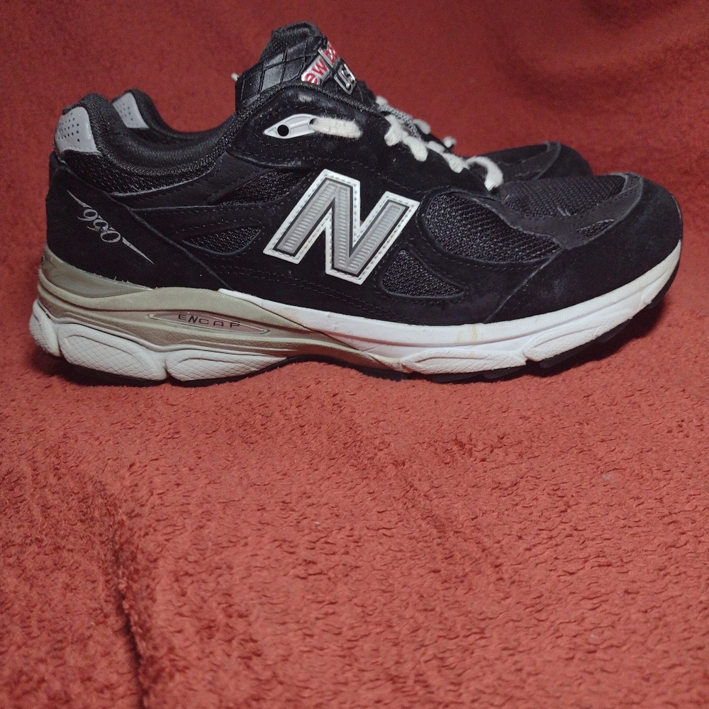 NEW BALANCE  990v3 W990BK3 Black Suede Running Shoes USA 990 v3 Women’s Sz 8